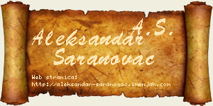 Aleksandar Saranovac vizit kartica